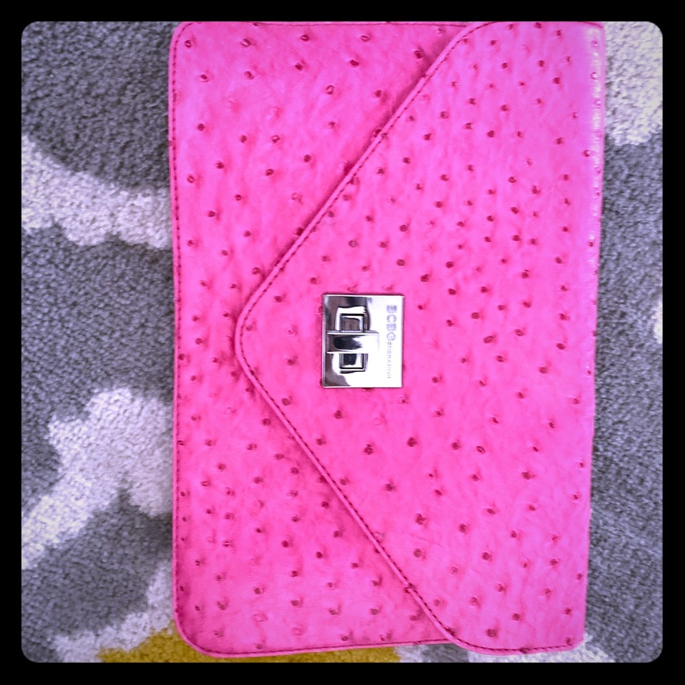 Large BCBG pink envelope bag